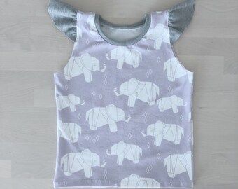 CHOOSE YOUR PRINT flutter sleeve girls tank