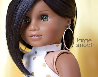 Silver Hoop Earrings Dangle for 18 inch Doll Fashion American Girl