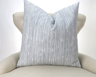 Gray Pillow Cover, Grey White, Cushion Cover, Accent Pillow, Euro Sham, Decorative Throw -up to 28x28 inch- Scribble Storm, Premier Prints