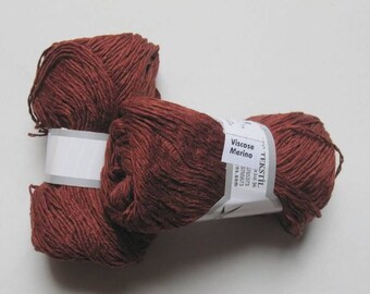 5 balls viscose Brown Merino Wool