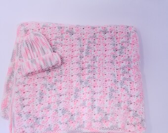 Crochet Newborn Hat & Blanket Set