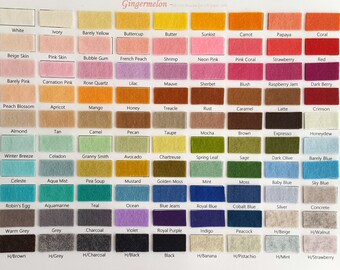 PURE Merino Wool Felt Colour Swatch Card