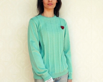 Vintage pullover/sweater, small medium - Peppermint Green. . . "Like" our fb page for 10% discount