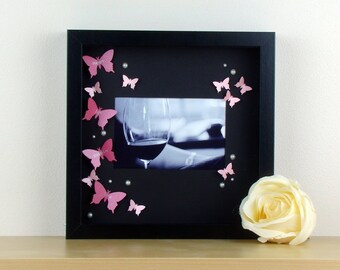 Personalised 3D Photo Frame - Butterfly Wall Art Photo Frame. Unique Gift Idea For An Anniversary Gift, Mothers Day Gift, Christening Gift