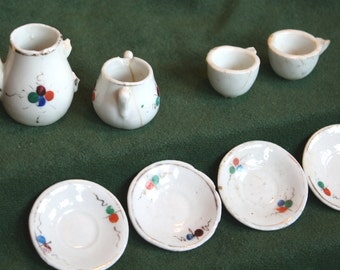 Antique Miniature China Tea Set, handpainted