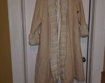 Full Length Coat with Faux Fur trim