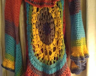 Mandala Boho Rainbow Handmade Crochet