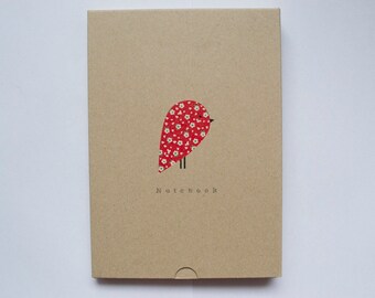 Floral Printed Bird A5 Blank Page Notebook in Matching Box