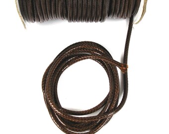 Ruler 3 X 1 mm snake skin Brown waxed cord