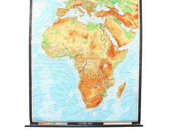 Vintage Giant Wall Map of Africa