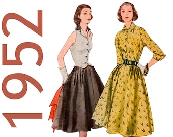 1950s Skirt Pattern Full Skirt Pleated Skirt 1950s Blouse Pattern SIMPLICITY 3770 UNCUT bust 32" Fitted Blouse Detachable Collar 50s Blouse