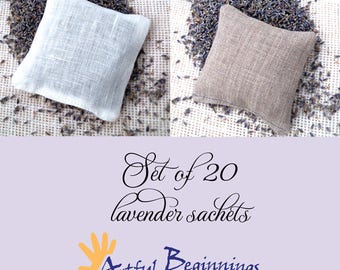 Lavender sachets, set of 20