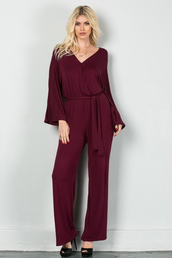 Wine Jumpsuit Red Jumpsuit Burgundy Jumpsuit Comfortable
