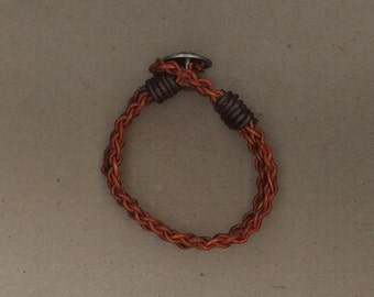 Handmade braided leather wrap bracelet with button closure by TwistedandKnottyUS