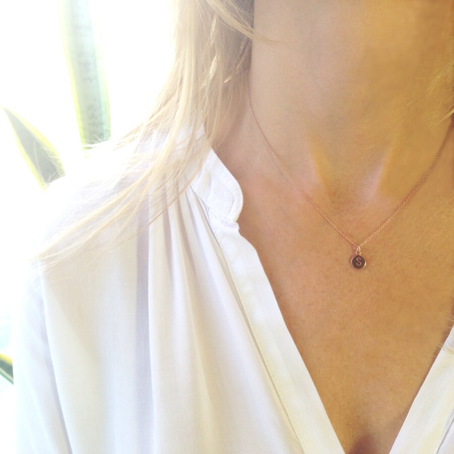 9ct Rose Gold 'E' Initial Adjustable Letter Necklace 38/43cm