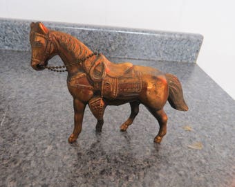 Sale! Brass Horse with Saddle 1940s