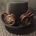 Steampunk Top Hat, Cyber Punk, Retro, With Copper Effect Spiked Goggles, With Octopus Lens