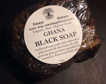 Real Ghana Black Soap (FairTrade, Traditionally Handcrafted by Women Artisans, Organic, Wildcrafted Ingredients, Vegan, Raw, Highest Grade)
