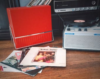 Vintage Record Caddy Zenith Cherry Red Vintage Record Box Old School Record Case 60's Retro Multiple Uses!