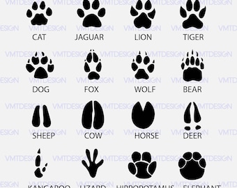 Animal footprint svg | Etsy