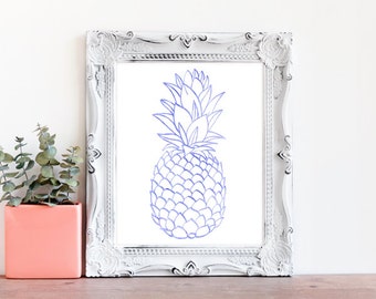 Pineapple Nursery Art, Watercolor Pineapple, Nursery Prints, Purple Pineapple, Baby Gift, Baby Shower, Nursery Decor, Tropical Art (1014e)