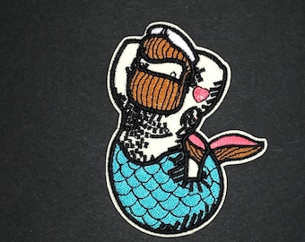 Merman Patch iron on diy appliqué patch flair festival sea ocean folktale