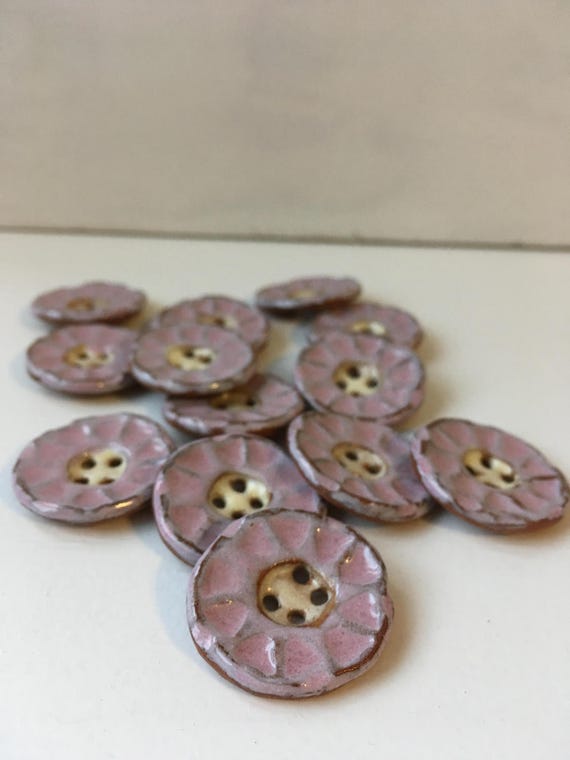 Items similar to Handmade pink ceramic buttons on Etsy