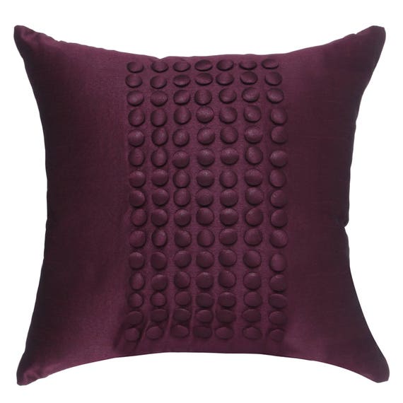 Plum Pillow Cover Minimalist Pillow Solid Plum Throw Pillow
