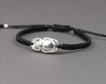 Bettle charm bracelet-Sterling silver