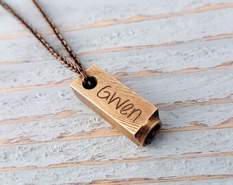 Custom Engraved Brass Letterpress Initial Necklace - Solid Brass Letterpress Pendant Necklace - Personalized - All Letters Available