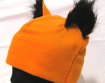 Cat Ear Hat - Black FURRY Ears - MULTIPLE COLORS