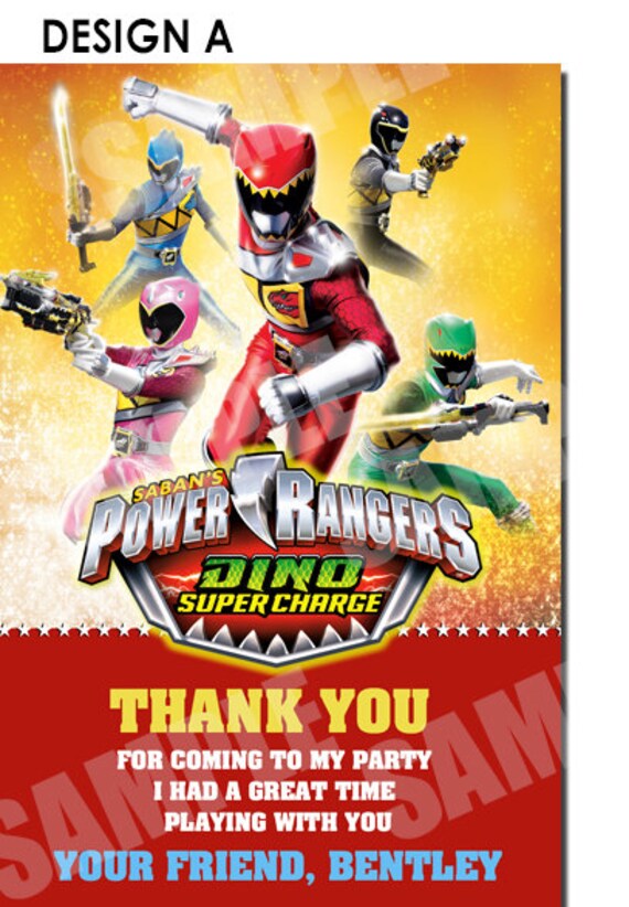 Power Ranger Birthday Power Ranger Dino Super Charge Thank