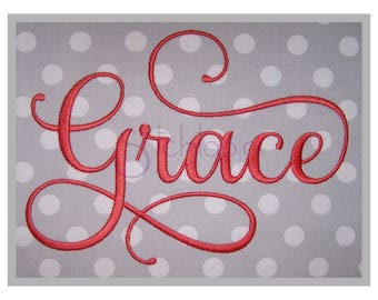 Grace Embroidery Font #2 - 1" 1.5" 2" 2.5" 3" 4" - 11 Formats Machine Embroidery Fonts Script Embroidery Fonts - Instant Download Files