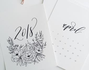 Calligraphy calendar | Etsy