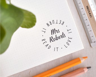 Read It, Love It, Return It Stamp | Custom Teacher Stamp - Personalised Book Stamp - Modern Bookplate - Graduation Gift - Teacher Gift