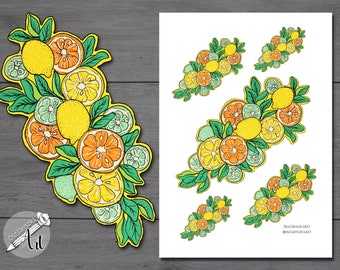 Back to School Stickers - Orange, lemon, lime printable stickers