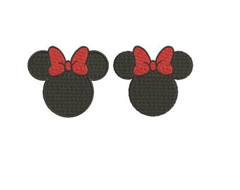27 Sizes Walt Disney Minnie Mouse Head Ears Girl Bow Design Fill Embroidery Machine Instant Download EN4046F1