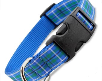 Plaid Dog Collar, Blue Douglas Tartan