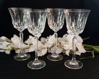 Crystal Stemware, Set of 4 Crystal Wine Glasses, Crystal Wine Glasses, Crystal Glasses, Set of 4 Crystal Stemware, Set of Four Wine Glasses