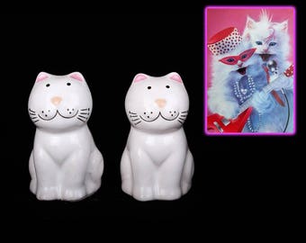 1980's Salt and Pepper Cat Shakers Made in Brazil