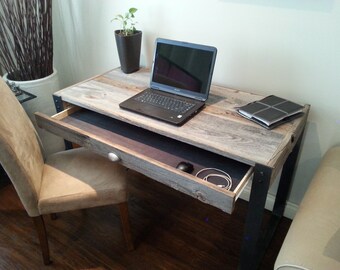 Old Barn Wood Desk with Drawer and "U" Style legs