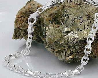 Anchor chain bracelet, oval, 925 silver