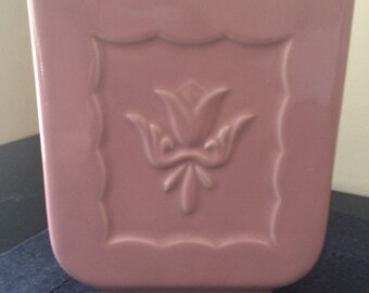 Tulip Vase, Vintage Pink Tulip Vase, Dusty Rose Vase, Vintage Pottery Vase, 1960s Retro Vase, Cottage Chic, Mid-Century Pink Vase, PL3539