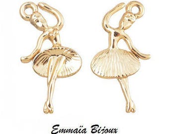3 pendants dancer brass 25x12mm
