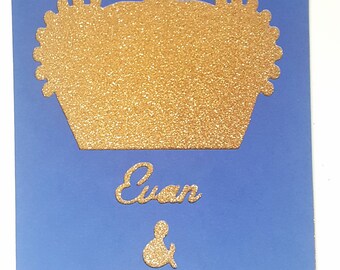 Map of prince Crown + name-Blue Navy and gold