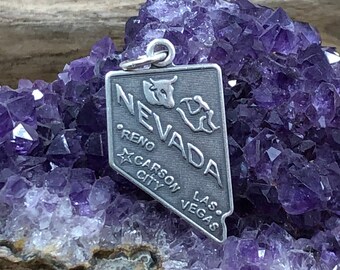 Nevada Charm, Nevada Pendant, Nevada State Charm, Sterling Silver Nevada Charm, Reno Charm, Las Vegas Charm, Carson City Charm