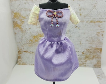 Barbie Mini Dress Rhinestone bow Shiny fashions Outfit 11 inch doll