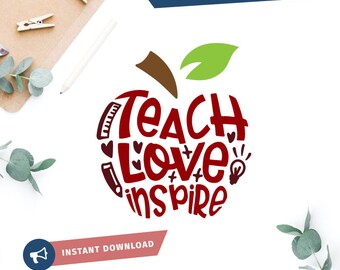 Download Teacher apple svg | Etsy