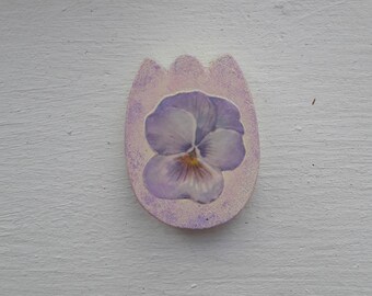 Wooden Tulip magnet made with decoupage technique