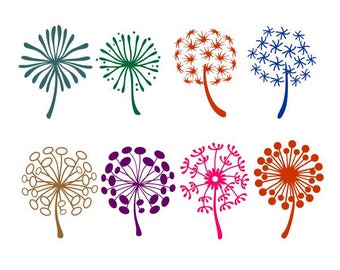 Dandelion Weed Cuttable Design SVG PNG DXF & eps Designs Cameo File Silhouette